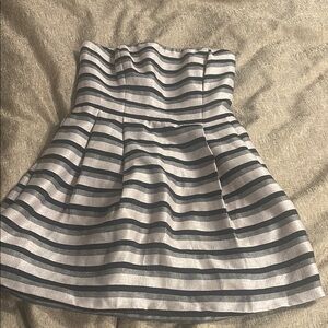 RACHEL Rachel Roy Black and White Pleated Strapless Sundress